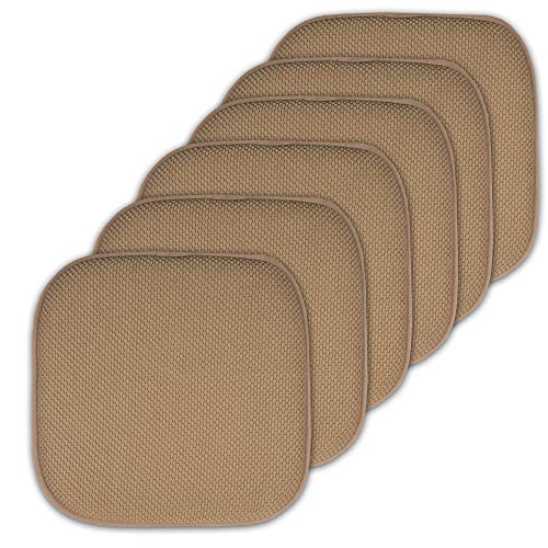 Sweet Home Collection Cushion Memory Foam Chair Pads Honeycomb Back - Taupe - Like New