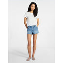 NO BOUNDARIES CROPPED COTTON TEE WITH SHORT SLEEVES, WOMEN’S SIZE MEDIUM - GRAY - Brand New