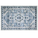 BIBB HOME WASHABLE FLANNEL PRINTED AREA RUG LATEX BACK 4X6FT - VINTAGE AZURE - Like New