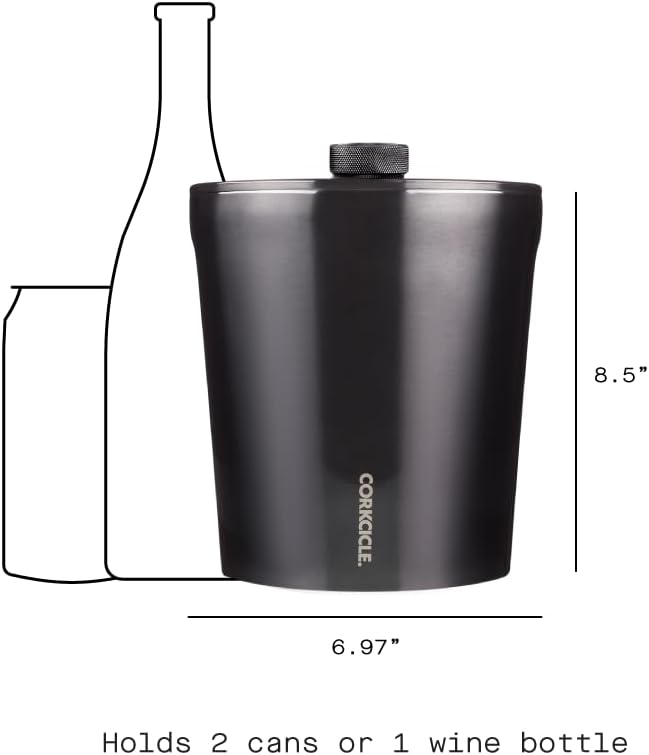Corkcicle Triple-Walled Insulated Stainless Steel Ice Bucket 8201EGM - GUNMETAL Like New