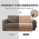 Snugglesinto Plush Shaggy Faux Fur Sofa Cover Water Resistant Light Gray-Bubble - Brand New