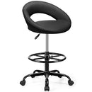 BESTFAIR OFFICE DRAFTING CHAIR - BAR STOOLS WITH BACK SUPPORT - BLACK - Like New
