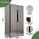 HAMILTON BEACH 15.6 CU. FT. SIDE BY SIDE STAINLESS REFRIGERATOR FREESTANDING - Brand New