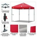 CROWN SHADES Patented 8ft x 8ft Outdoor Pop up Portable Shade B0BKPMHPNF - Red - Brand New