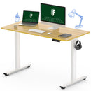 FLEXISPOT ELECTRIC STANDING DESK 48"X24" HEIGHT ADJUSTMENT (WHITE + MAPLE TOP) - Like New