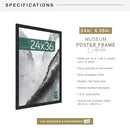 MCS Museum Poster Frame, Onyx, 24 x 36 in, Single - Brand New