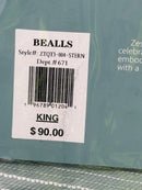 ZEST KITCHEN + HOME QUILT SET KING, TEXTURED PARALLEL STITCHING - SEAFOAM GREEN - Like New