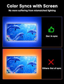 FFJ TV LED BACKLIGHT SENSOR 14.7FT CUTTABLE RGB LIGHTS CHANGE WITH TV - Brand New