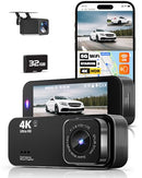 LENSUGE 4K DASH CAM FRONT AND REAR 5G WIFI CAR CAMERA WITH 32GB - Scratch & Dent