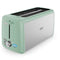 BELLA 4 SLICE TOASTER LONG SLOT REMOVABLE TRAY 7 SHADING TA7402-UL - SAGE - Like New