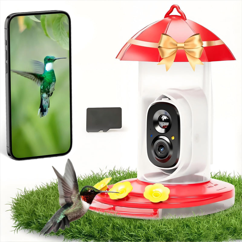VISTAFLEDGE 2K HUMMINGBIRD FEEDER CAMERA OUTDOOR - AI IDENTIFY - RED ...