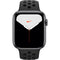 For Parts: APPLE WATCH NIKE 5 GPS/CELL 44 SPACE GRAY ALUM BLACK NIKE BAND MX3A2LL -NO POWER