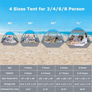 VENUSTAS BEACH TENT SUN SHELTER 3/4-5/6-7/8-10 PERSON UPF 50+, SKY BLUE - Like New