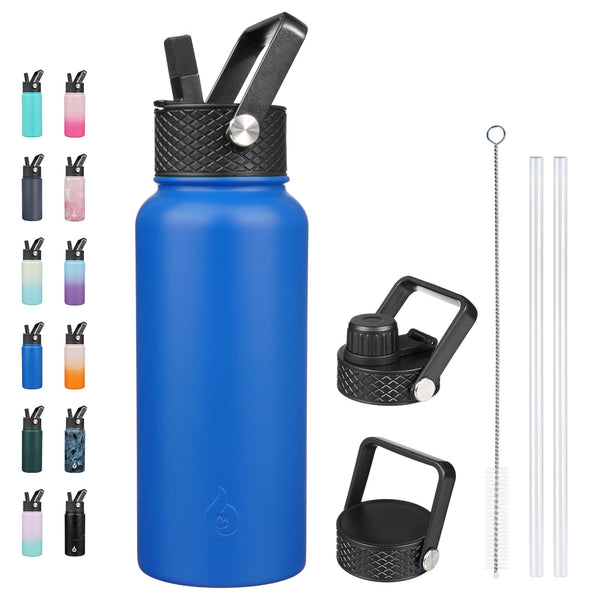 BJPKPK Insulated Water Bottles with Straw Lid, 32oz Metal Large Water Bottle - Like New