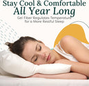 ZEN BAMBOO PILLOWS FOR SLEEPING - SET OF 2, SIZE KING - 19 X 34 INCHES - WHITE - Like New