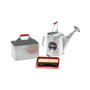B0CFGBLH9G Rectangular Patitioned Cleaning Cadding – Galvanized with red Handle - Brand New