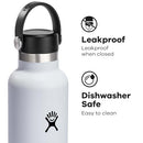 HYDRO FLASK WATER BOTTLE INSULATED STAINLESS STEEL NON SPILL 24 OZ WHITE - Like New
