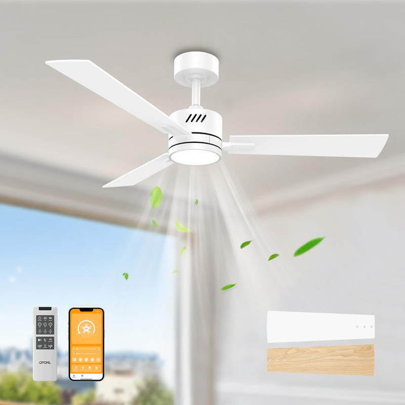 OPONL 42" CEILING FAN WITH LIGHT REMOTE CONTROL DOWNROD MOUNT - Scratch & Dent
