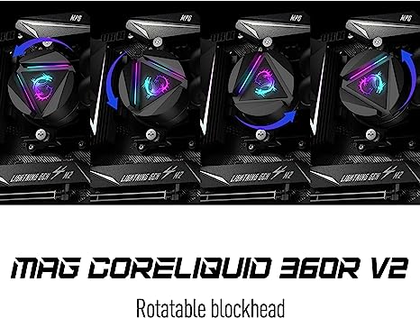 MSI MAG CORELIQUID 360R V2 ARGB CPU LIQUID COOLER CL360RV2 - BLACK - Brand New