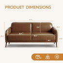ATOPSTON 67" LOVESEAT SOFA MID CENTURY MODERN DECOR SOFA COUCH PILLOWS - CARAMEL - Like New