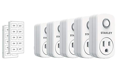 STANLEY SK506 37206 5-PACK WIRELESS LIGHT SWITCH REMOTE SYSTEM 2 TRANSMITTERS - Like New