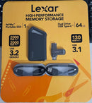 LEXAR 1TB PORTABLE EXTERNAL NVME SSD WITH 64GB USB-C FLASHDRIVE - BLACK - Brand New