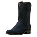 ARIAT MEN YELLOWSTONE MIDNIGHT RANCHER WESTERN BOOT SIZE 11 OILED NAVY ROUGHOUT - Like New