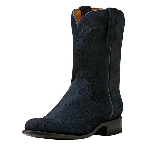 ARIAT MEN'S YELLOWSTONE MIDNIGHT BOOT SIZE: MEN 8 (EU M41) OILED NAVY ROUGHOUT - Like New