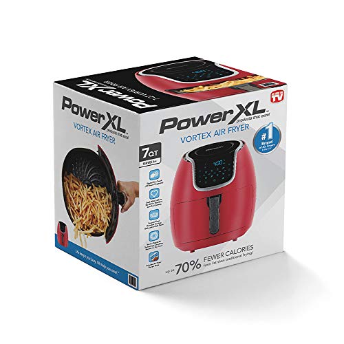 POWERXL AIR FRYER VORTEX MULTI COOKER ROAST BAKE BASKET 7 QT - RED Like New