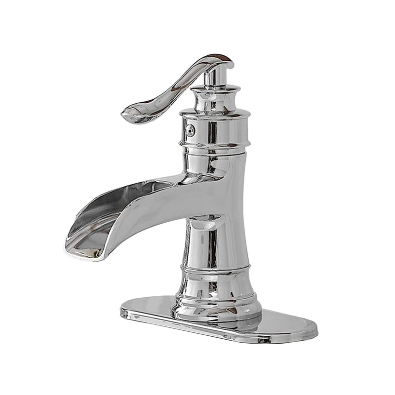 BWE Bathroom Faucet Chrome Waterfall Sink Bath Faucets L6556-7 - Chrome - Like New