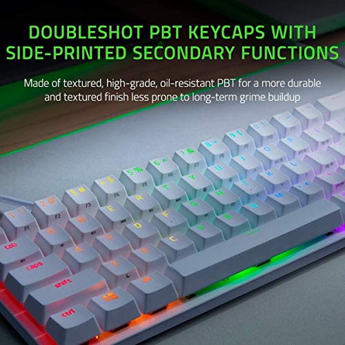 Razer Huntsman Mini 60% Gaming Keyboard PBT Keycaps RZ03-03390300-R3M1 - White - Like New