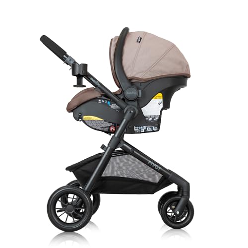 Evenflo Pivot Modular Travel System LiteMax Infant Car Seat TS100412477 - Tan - Like New