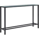 SEI Furniture Darrin 56" Glass Top Console Table B081WXZ6RX - Black - Brand New