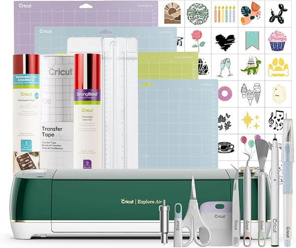 Cricut Explore Air 2 Starter Bundle - Includes 50 images & 10 fonts - EMERALD - Like New