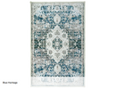 KATHY IRELAND SOFT BRUSHED FLANNEL WASHABLE RUG LATEX 20" X 32" - BLUE HERITAGE - Brand New