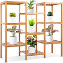 SereneLife 9-Shelf Bamboo Plant Stand - 13'' x 38'' x 35.5'' 9 Tier Adjustable - Like New