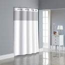 Hookless It's a Snap Satin Stripe Shower Curtain, Fabric Shower Curtain White - Like New