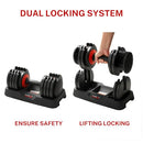 CURSOR FITNESS ADJUSTABLE DUMBBELLS, 5-IN-1 QUICK ADJUSTABLE WEIGHTS - BLACK/RED - Like New