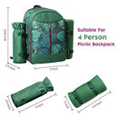 Insulated Picnic Backpack | Portable Picnic Bag | Complete Cutlery | (Green) - Brand New