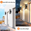 GOBRIGHT 2-PACK DUSK TO DAWN LED OUTDOOR LIGHTING MODERN WALL LIGHT - BLACK - Like New