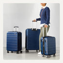 Amazon Basics 3-Piece Hardside Expandable Luggage Set Navy Blue Wheels - Brand New