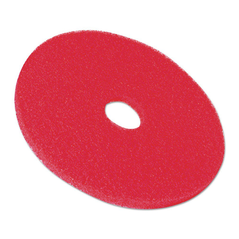 3M 5100 BUFFER FLOOR PADS, 20" DIAMETER, RED, BOX OF 5 - RED - Brand New