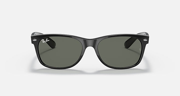 RAY-BAN NEW WAYFARER BLACK G-15 GREEN LENS 52mm - BLACK/GREEN - Like New