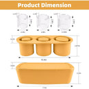 AFANQI ICE CUBE TRAY FOR TUMBLER CUP, 3 PCS SILICONE CYLINDER ICE MOLD - YELLOW - Like New
