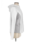 SPYDER WHITE ZIP-UP HOODIE, FITTED - SIZE: WOMEN MEDIUM - WHITE - Like New