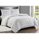 PLAZATEX 3 PIECE MINI ELEGANT COMFORTER SET, QUEEN - WHITE - Like New