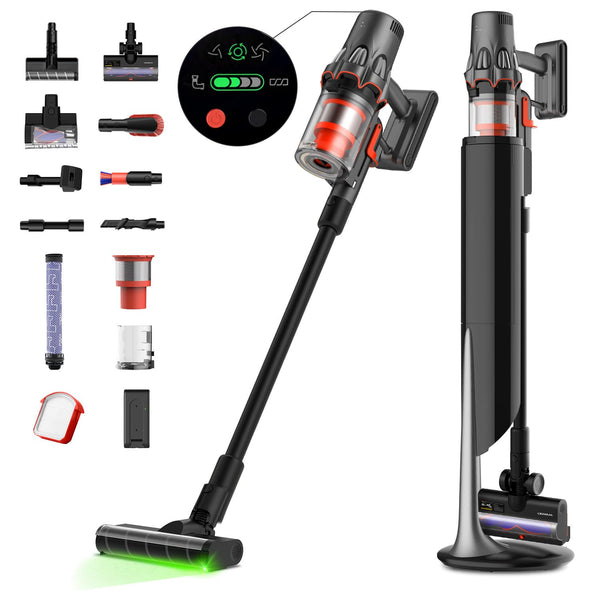 Deerma Vacuum Cleaners for Home-Dem-T50station-US - Black/Red - Like New