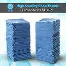 COTTON SHOP TOWELS 14"X12" (150 PACK) – REUSABLE CLEANING SHOP RAGS - BLUE - Like New