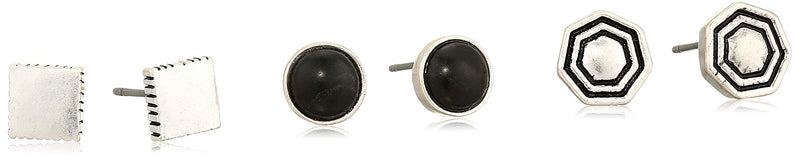 THE SAK LAYERED STUD SET EARRINGS - BLACK/SILVER - Brand New