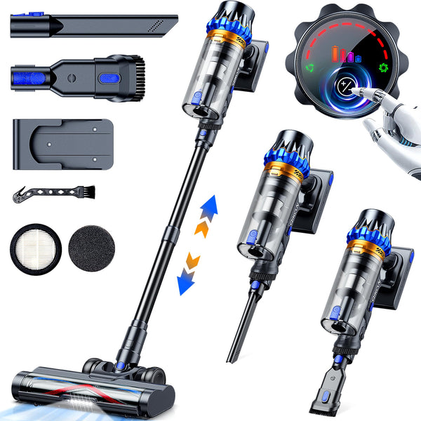 QIKCLN 450W 45KPA CORDLESS VACUUM CLEANER, LIGHTWEIGHT STICK, VC07 - GRAY - Like New